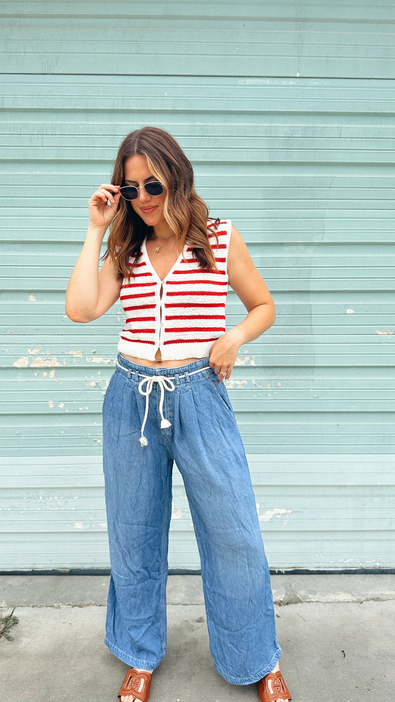 Mayley Striped Sweater Vest