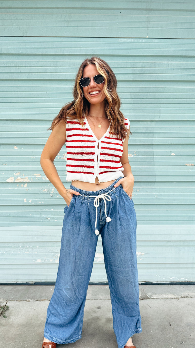 Mayley Striped Sweater Vest