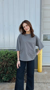 Oversized Soft Tee in Charcoal