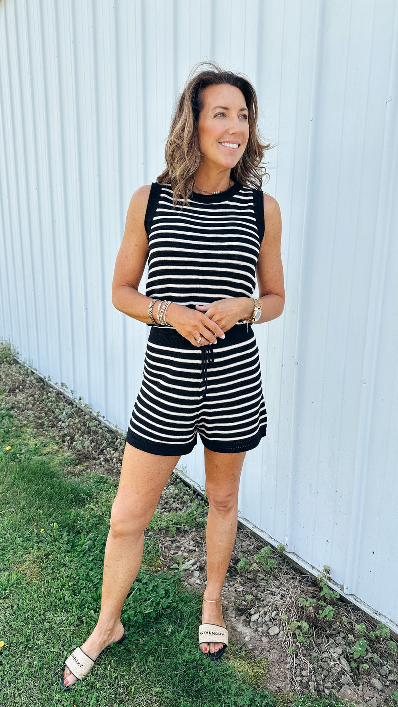 Jennifer Striped Sweater Romper