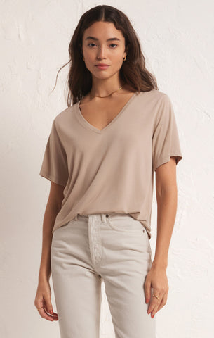 Laid Back Slub Top in Orange Cream