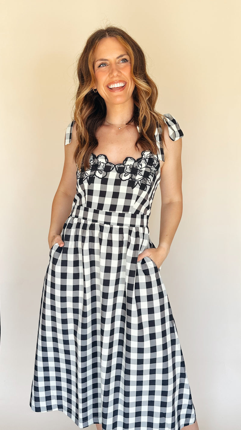 Check Mate Midi Dress