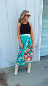 Teal Tropic Wrap Skirt