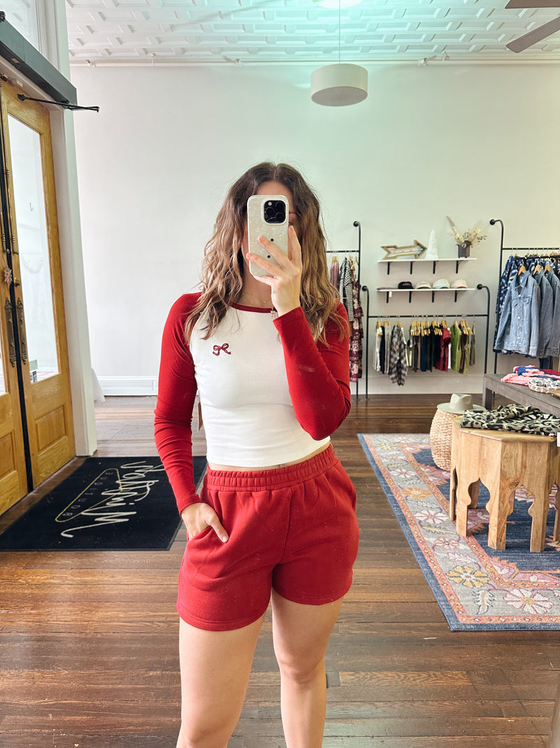 Cherry Sweatshort