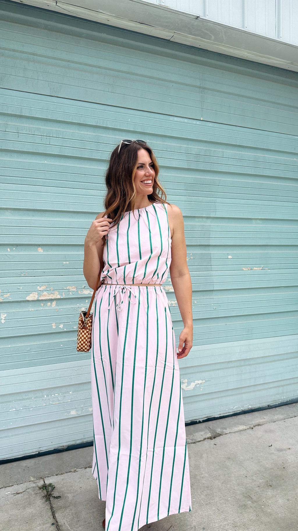 Striped Maxi Skirt Set
