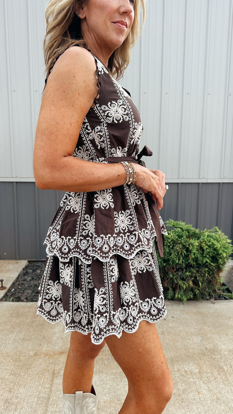 Sadie Embroidered Mini Dress