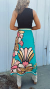 Teal Tropic Wrap Skirt