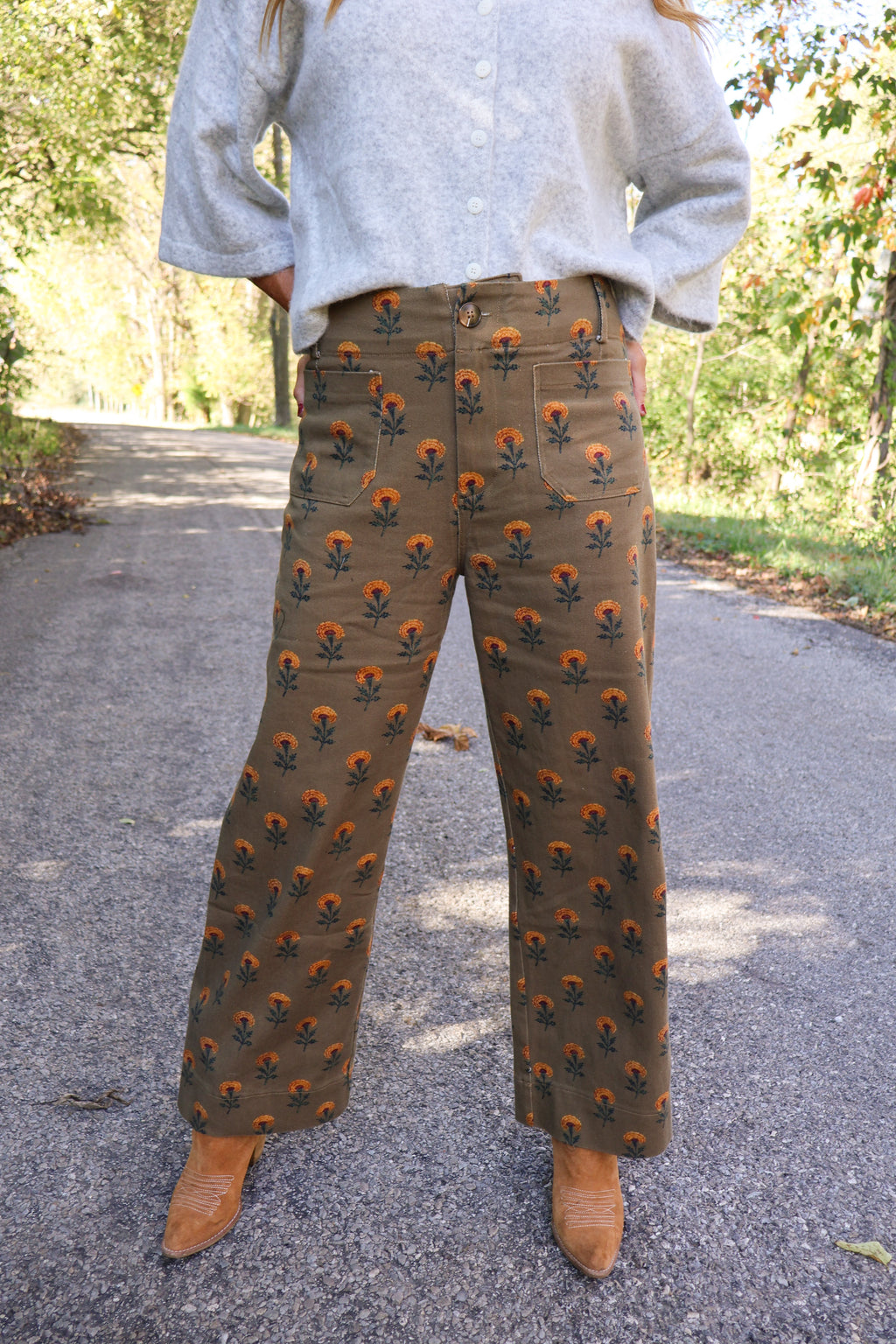 Vintage Olive Cropped Pant