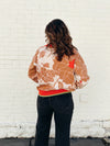 Coral Floral Half Zip Sweater