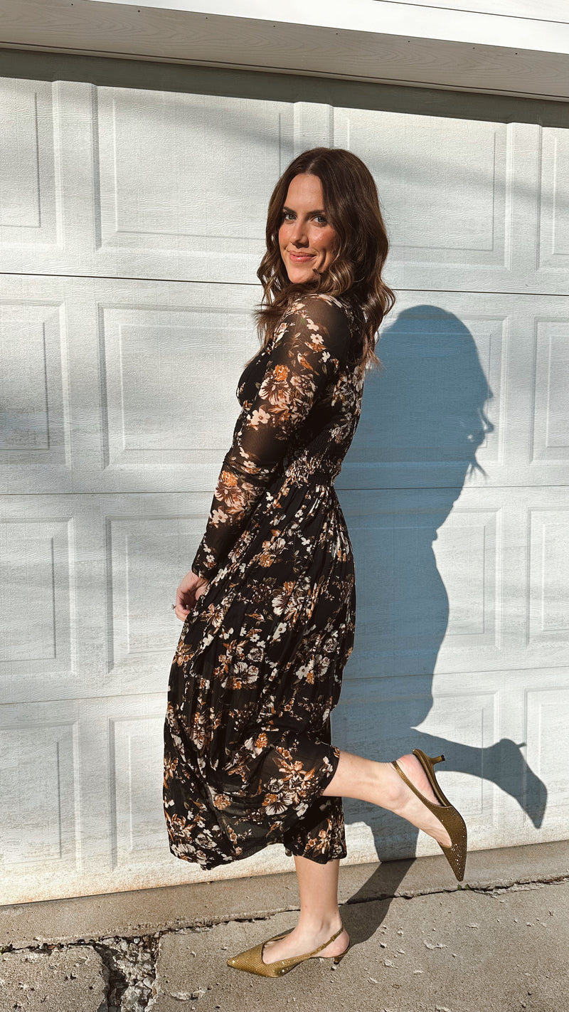 Moody Mesh Midi Dress