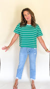 Riley Striped Tee in Green