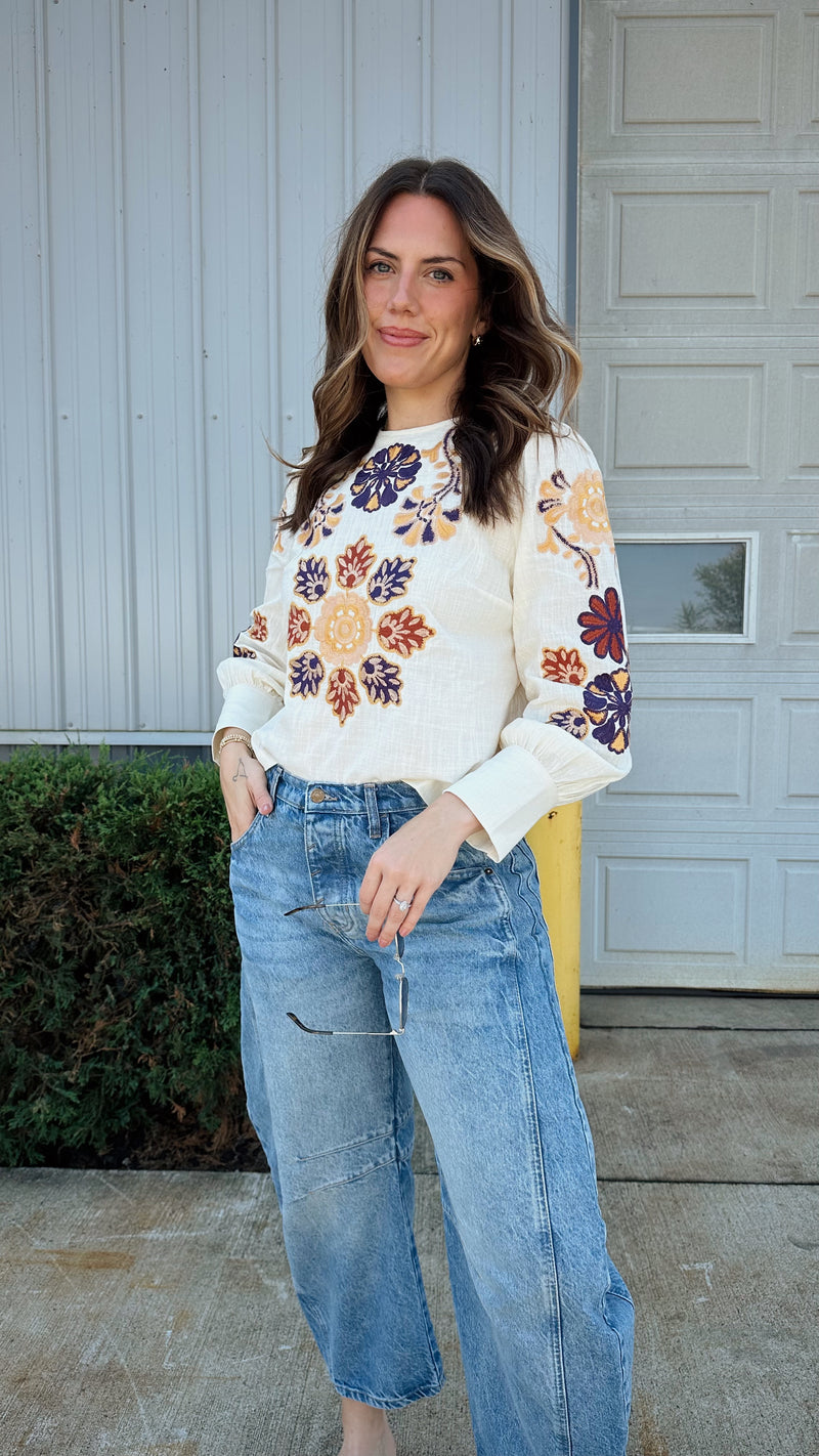 Royal Embroidered Blouse