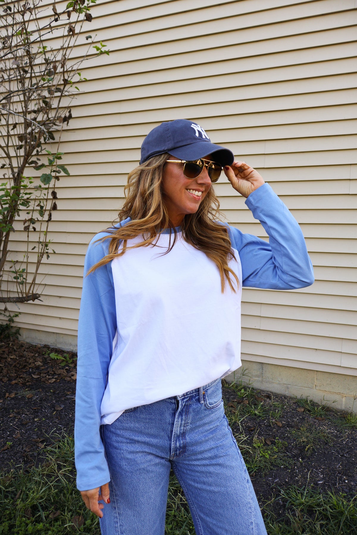 Baseball Tee in Steel Blue