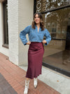 Europa Luxe Sheen Midi Skirt