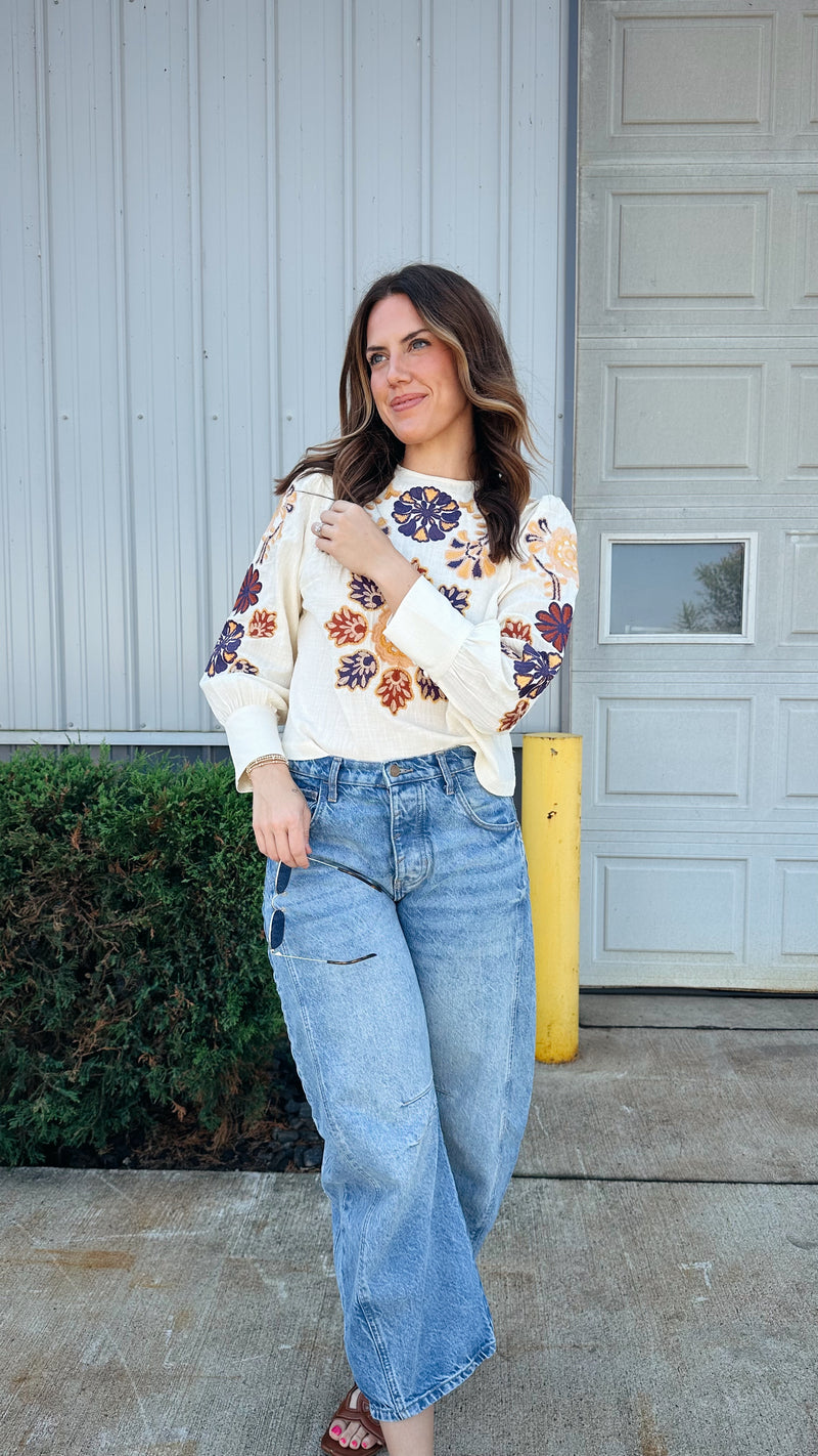 Royal Embroidered Blouse