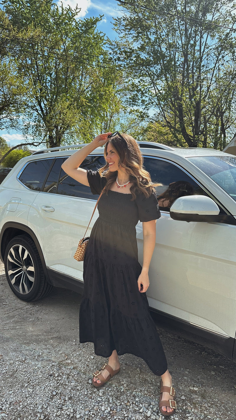 Rachel Eyelet Midi Dress