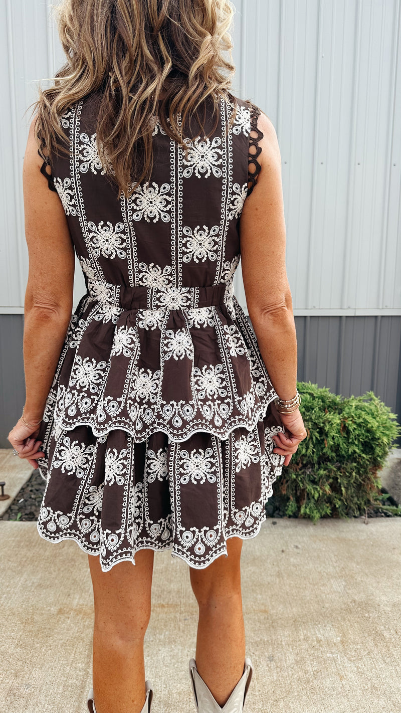 Sadie Embroidered Mini Dress