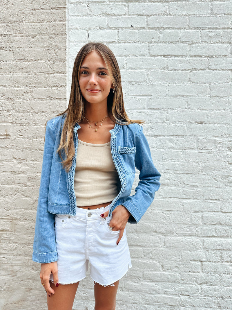 Chambray Braided Jacket