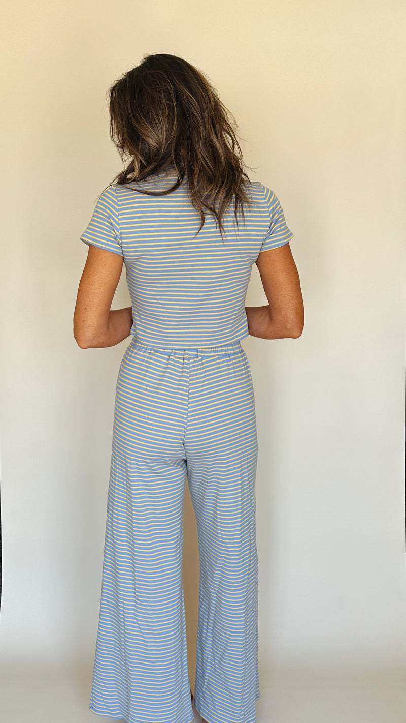 Billy Striped Lounge Set in Blue