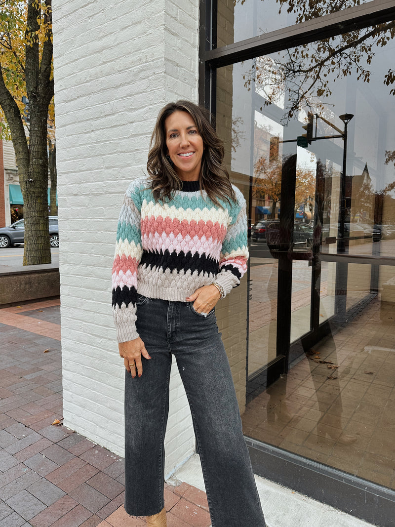 Honeycomb Colorblock Sweater