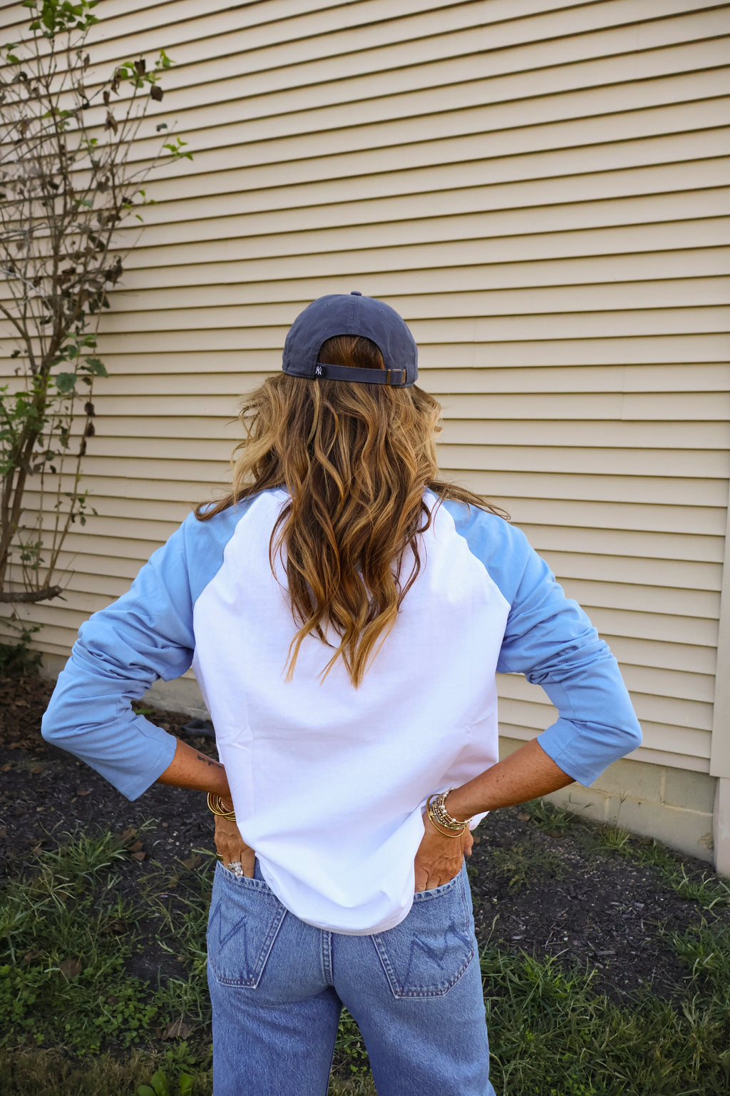 Baseball Tee in Steel Blue