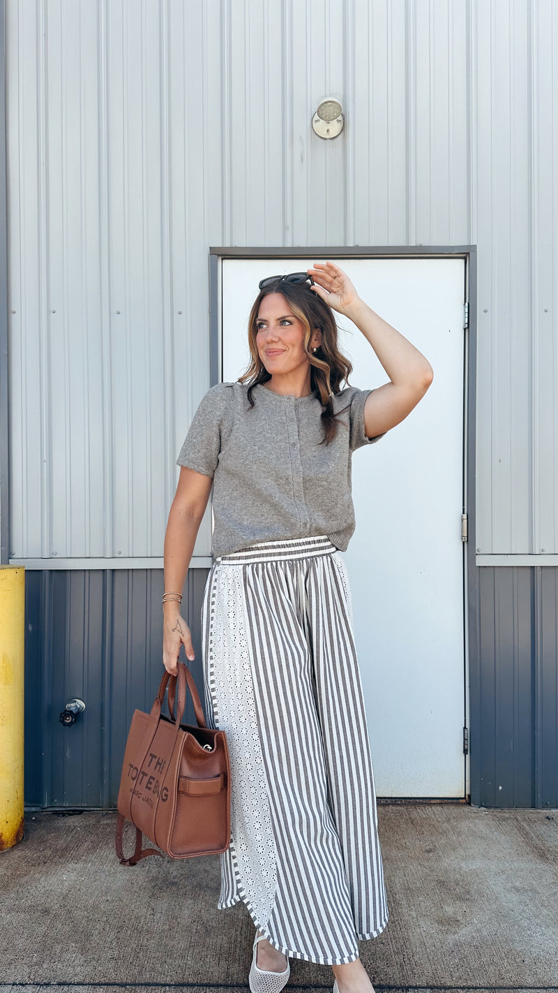 Heather Mocha SS Cardigan