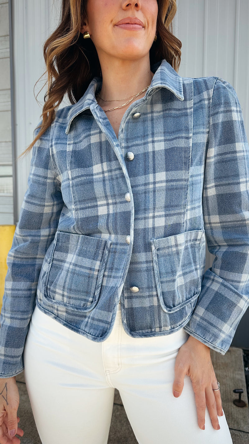 Blue Jean Plaid Jacket