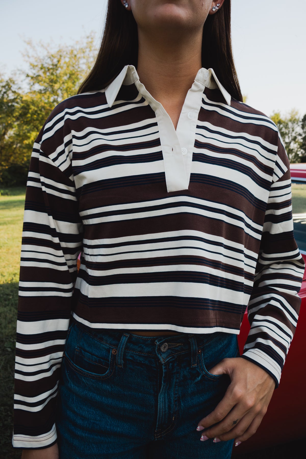 Prepped For Fall Polo Top