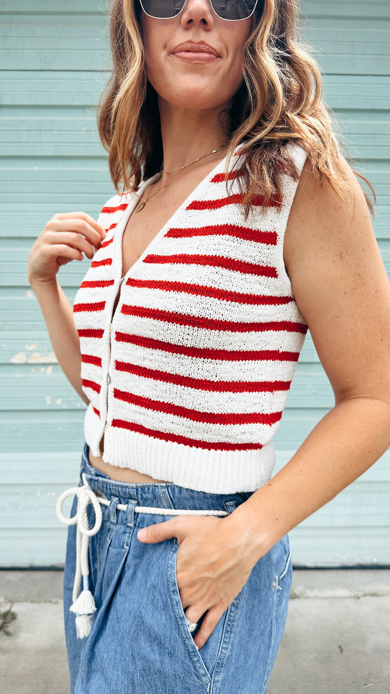 Mayley Striped Sweater Vest