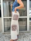 Striped Cargo Wide Leg in Taupe