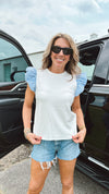 Haley Ruffle Sleeve Tee