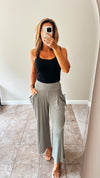 Bekah Side Tie Pant in Sage