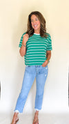 Riley Striped Tee in Green