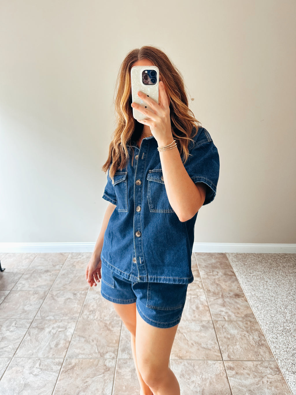 Jessie Short Sleeve Denim Shirt