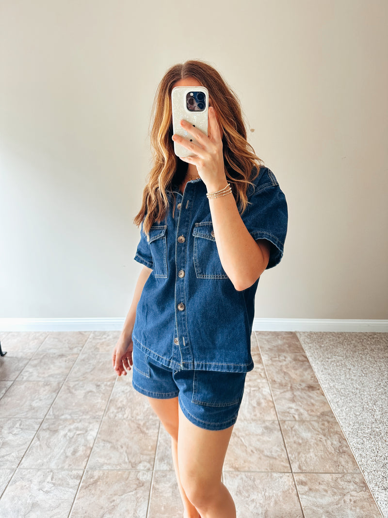 Jessie Short Sleeve Denim Shirt