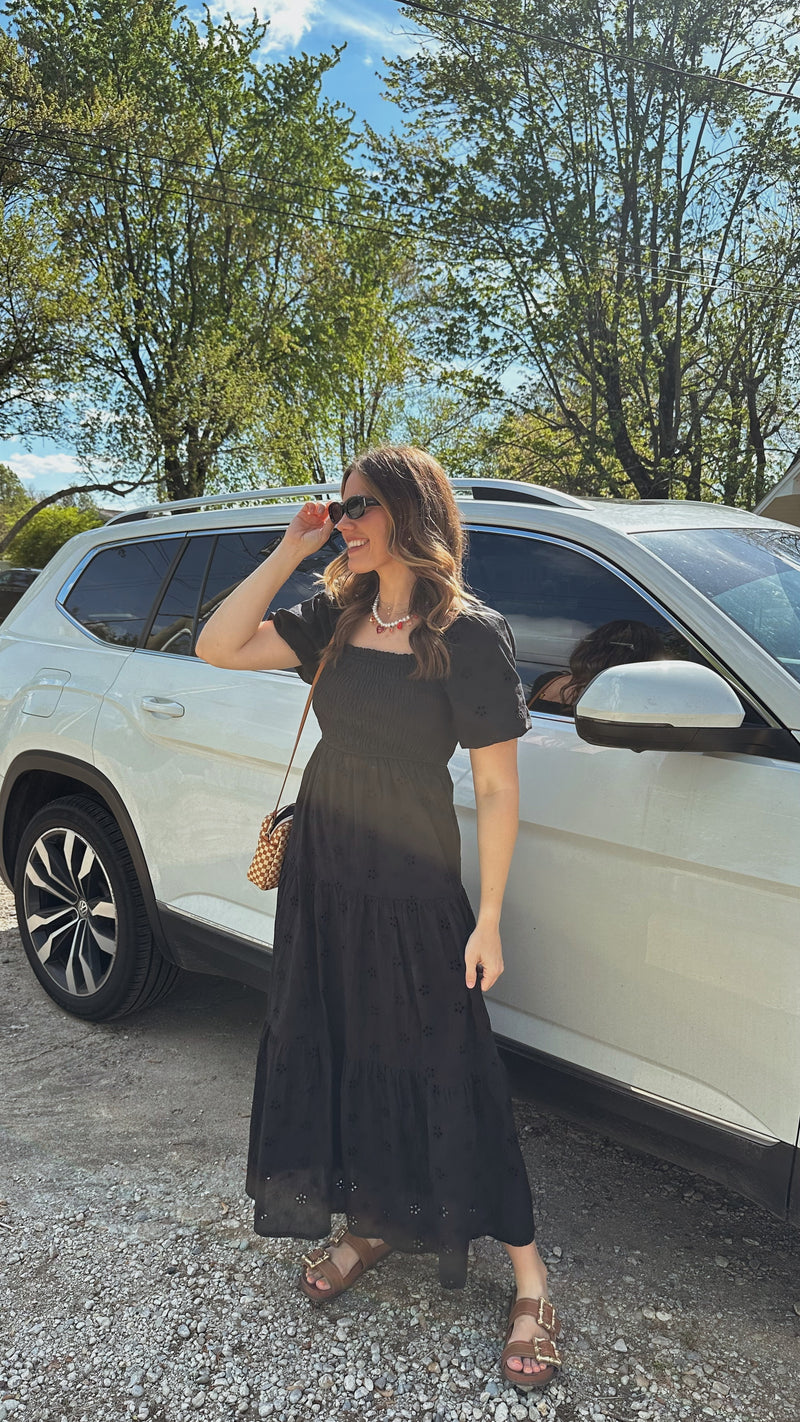 Rachel Eyelet Midi Dress