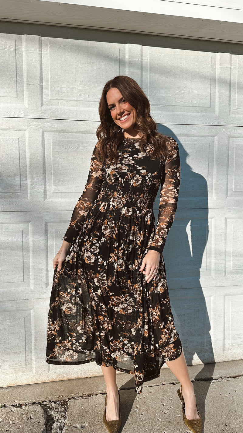 Moody Mesh Midi Dress