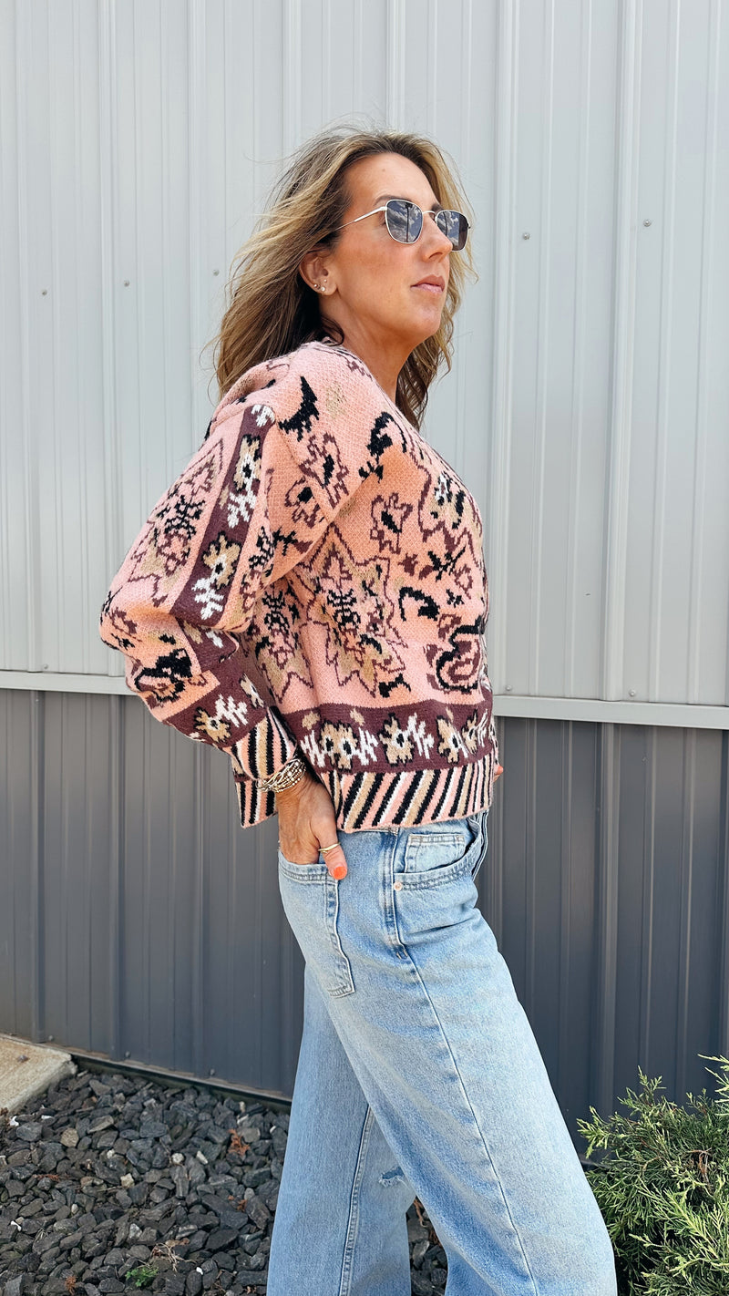 Paisley Stripe Cardigan