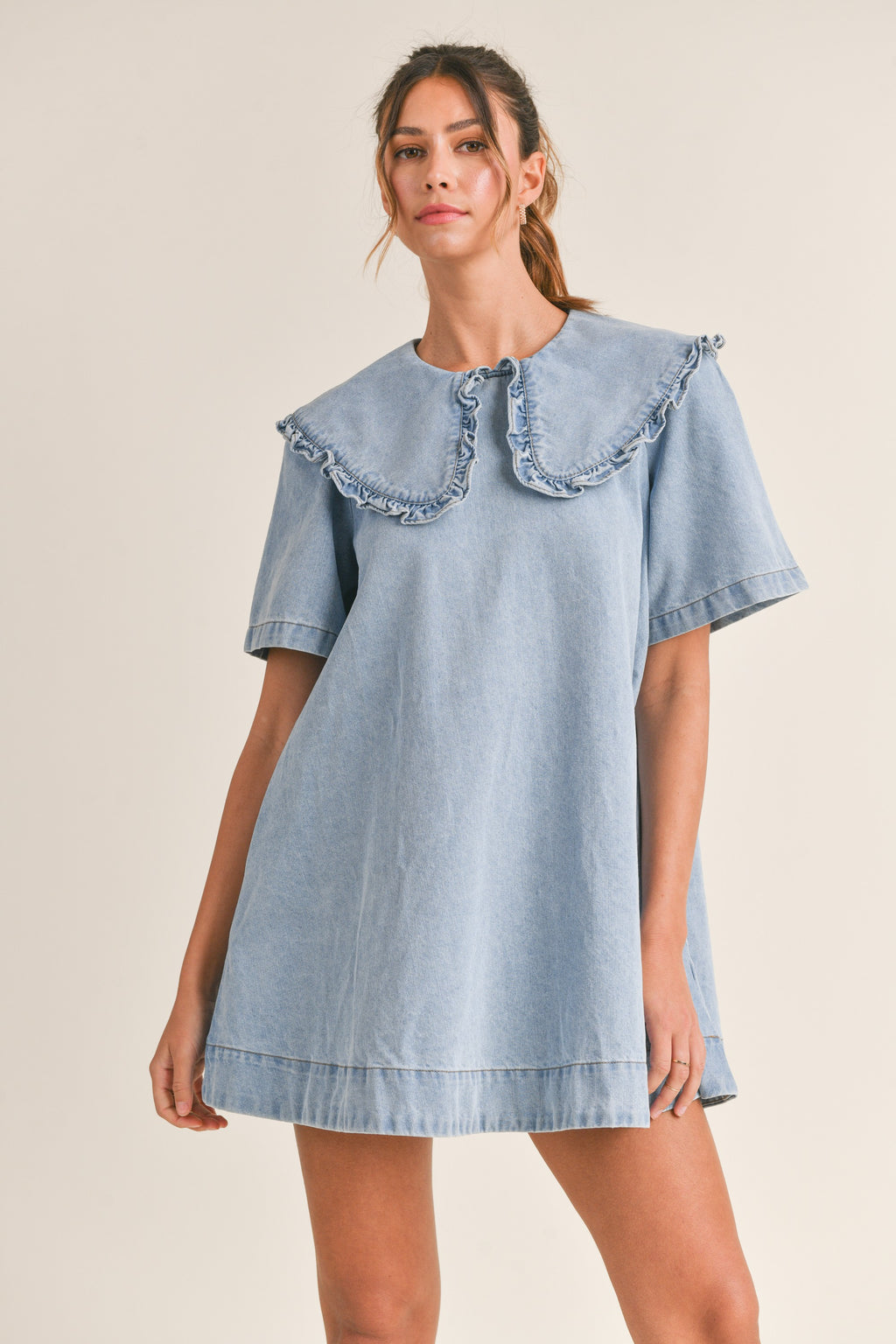 Peter Pan Denim Mini Dress