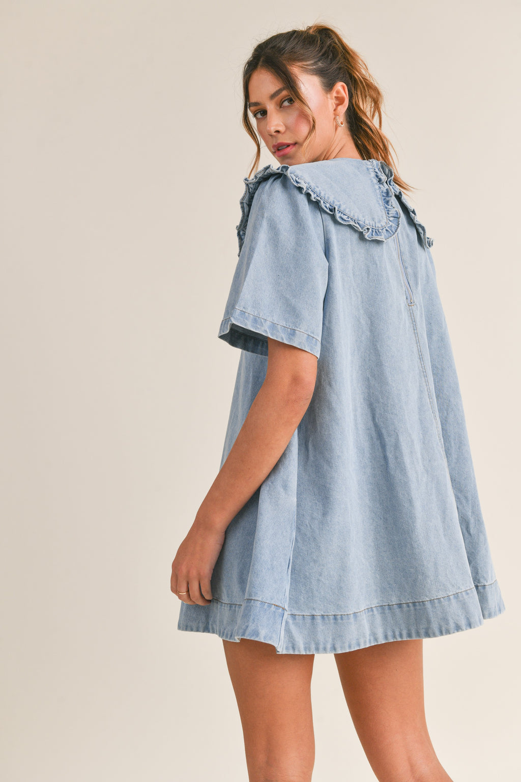 Peter Pan Denim Mini Dress