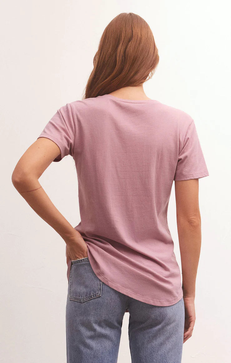 Pocket Tee in Shadow Mauve