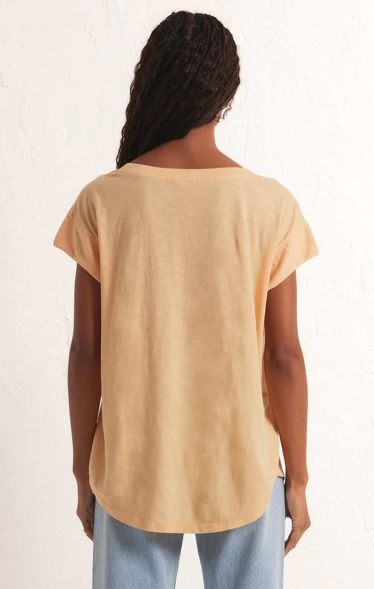 Laid Back Slub Top in Orange Cream