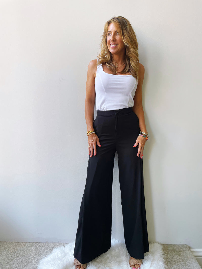 Wide Leg Pleated Trouser