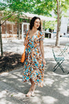 Bright Blooms Midi Dress